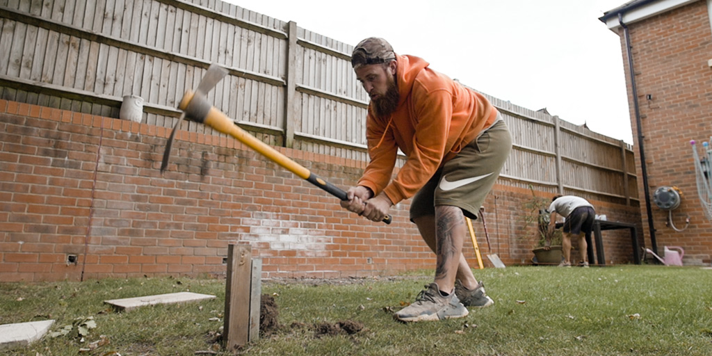 Digging out ground for paving installation